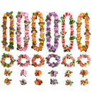 Bohemian Hawaiian Flower 6 Piece Set Bracelet Necklace Garland Women's Jewelry