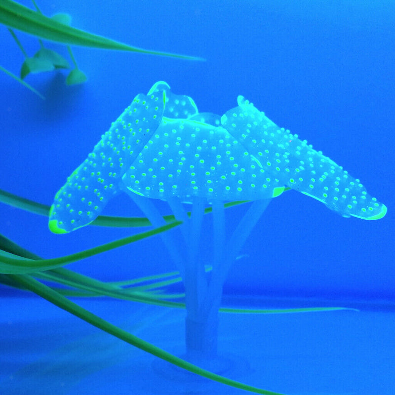 2Pcs Silicone Artificial Coral Plant for Aquarium Tank Underwater Decor --Yellow