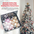 12pcs Christmas Tree Decor Ball Pendants Baubles Printed New Year Home (G)