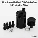 Portable Aluminum Alloy Cylinder Car Oil Catch Can/Reservoir Tank Baffled with 1