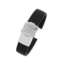Silicone Rubber Diver's Watch Strap Band Deployment Buckle Waterproof Sport 16mm