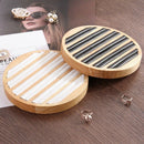 1 Pc Rings Display Tray Wooden Round Ring Holder Showing Plate Jewelry Orga Q7S4