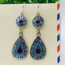 Bohemia National Style Colorful Water Drop Ear Drop Earrings