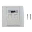Lovoski Face Plate Wall Socket RJ45/RJ11 Ethernet Single Gang 2 Ports