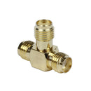 5X(SMA Female to Two SMA Female Triple T RF Adapter connector 3 way Splitt M7N7)
