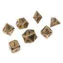7pcs Zinc Alloy 14mm/0.55'' Dices Set for Dungeons &Dragons RPG MTG Games