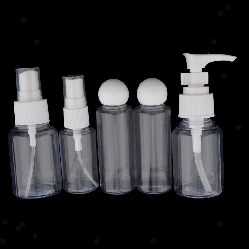 5 Pcs Empty Makeup Spray Bottle Lotion Shampoo Perfume Container Travel Kit