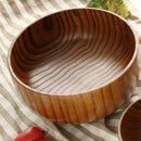 1Pc Wooden Bowl Japanese Style Wood Rice Soup Bowl Salad Bowl Food Containe