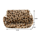 Women Big Capacity Tote Retro Plush Shoulder Messenger Bag (Brown Leopard) A
