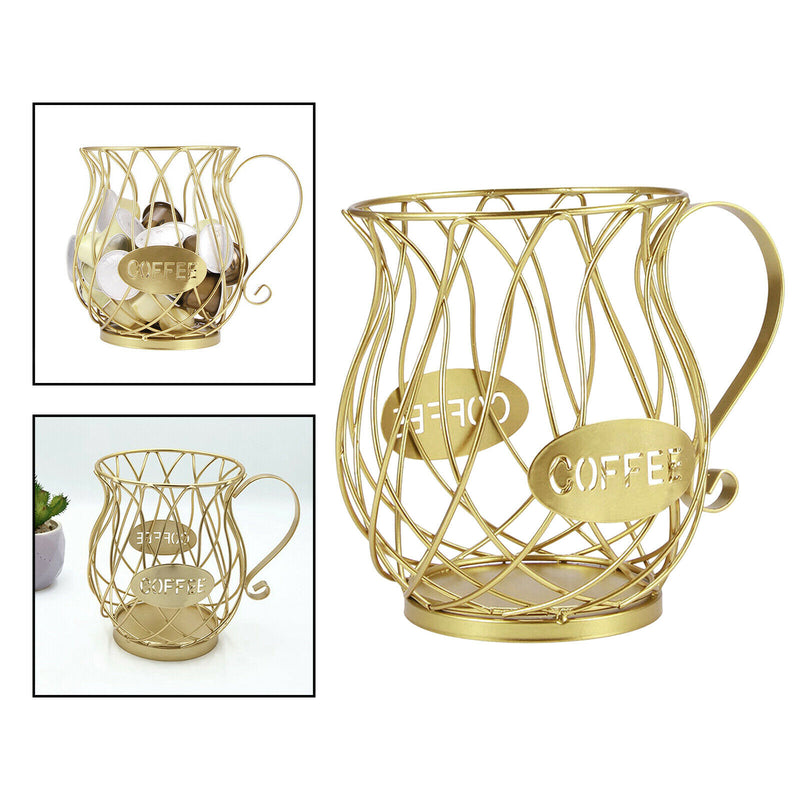 Modern Espresso Coffee Pod Storage Holder & Golden Spoon Kit,Multi-Use Organizer