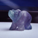 Crystal Simulation Polar Bear Crafts Ornaments Jade Colorful Fluorite Carve