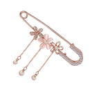 Crystal Flower Safety Decorative Pins Brooch Clip Clasp Pin Tassels Pins for