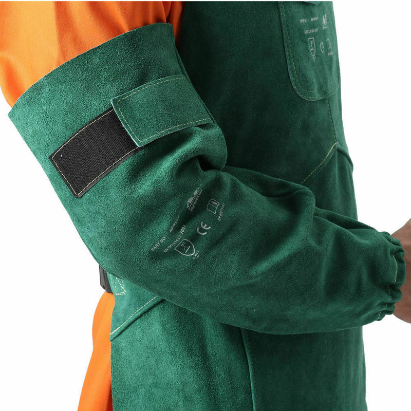 33-7416 Green Heat Resistant 16" Long Split Cowhide Leather Welding Sleeves