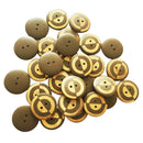 30pcs Round 2 Holes Buttons Wood Sewing Buttons for DIY Craft Scrapbooking