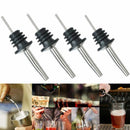 4Pcs Stainless Steel Whisky Liquor Oil Wine Bottle Pourer Cap Spout Stopper L6W8