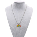 Fashion Colorful Rainbow Pendant Round Beads Chain Women Men Necklace Jewelr Kw
