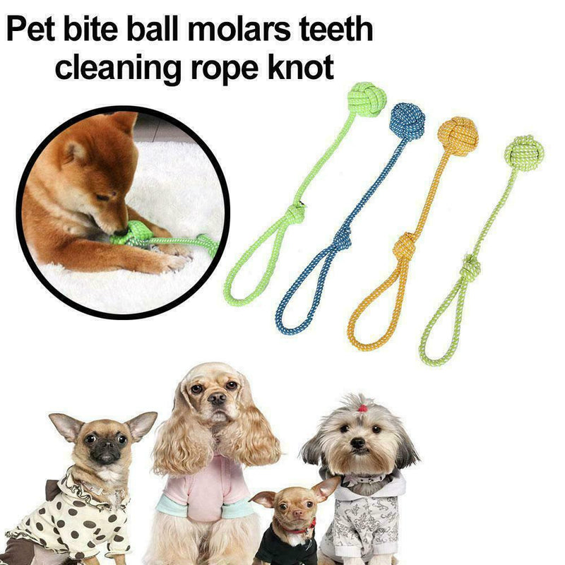 Dog Chew Toys Play Puppy Knot Fun Tough Strong Throw Pet Fetch Cotton Rope O1Y6