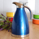 2L Double Wall Stainless Steel Coffee Pot Vacuum Insulation Jug Kettle Blue