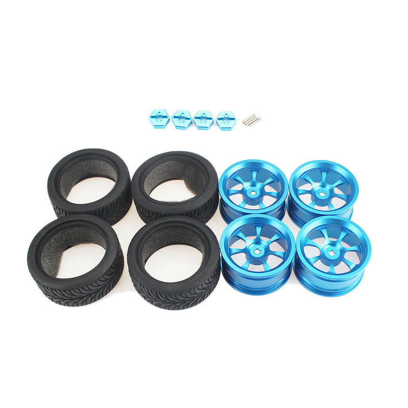 RC 12mm Wheel Hex Hub Rubber Tire Set for WLtoys 144001 124018 124019 RC Car