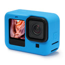 Silicone Housing Cover for GoPro Hero 9 with Lens Cap + Lanyard (Blue)