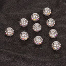 110pcs Alloy Round Crystal Beads DIY Jewelry Finding Making DIY Earrings