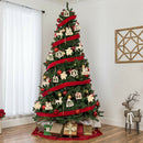 62x Wooden MDF Wood Craft Shapes Christmas Tree Hanging Decoration Ornament DIY