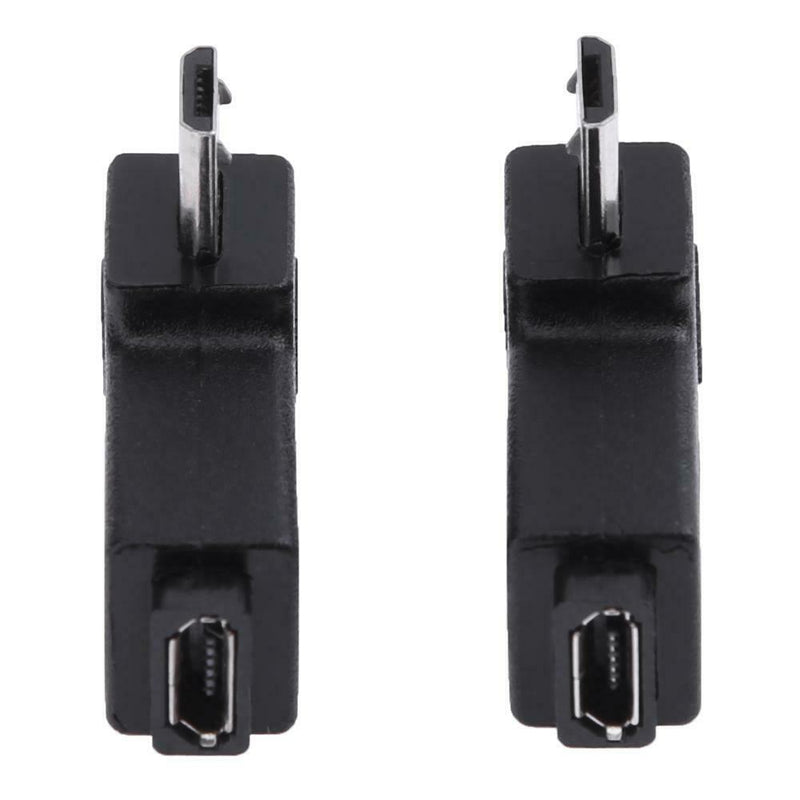 2pcs 90 Degree Micro USB Female to Micro USB Male Adapter Connector