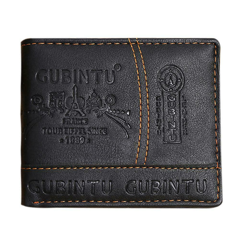Mens Leather Bifold Wallet Credit/ID Card Receipt Holder Coin Purse