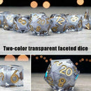 7PCS/Set Two-color Transparent Multi-faceted Dice Geometric Shape Game T1H7