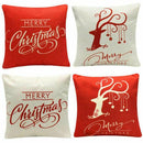 4-Pack Happy Halloween & Christmas Pillow Covers Cotton Linen Bat Pumpkin S Z1X3
