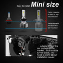 1 pair S6 H7 6000K 60W 7600LM Car LED Headlight Bulbs Fog Light