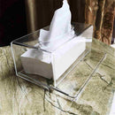 Acrylic Clear Tissue Box Cover Rectangular Napkin Car Office Paper Holder C