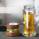 Lvzhu 400Ml Water Bottle Glass Bottle with Stainless Steel Tea Infuser Filt