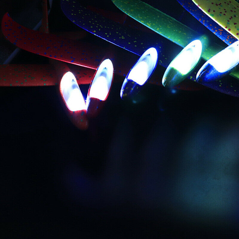 48Cm Hand Throw Lighting Up Flying Glider Plane Glow In The Dark Toys Foam  A5F7