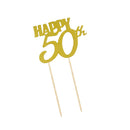 Happy Birthday Cake Topper First Birthday to 80th Birthday Cupcake Topper 50