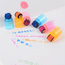 6X combination pens shape stamps sets inkpad stamp school supplies craftsJ,tFS3C