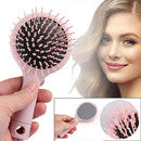 Portable Pocket Size Comb 2 in 1 Massager Hair Brush Anti-Tangle for Women