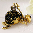 Enamel Turtle Brooch Pin Crystal Animal Brooch Suit Collar Pin Unisex Jewelry OZ