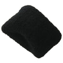 2.4" Width Solid Black Elastic Ponytail Holder Hair Tie Band 2 Pcs