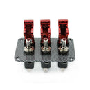 Car 12V 20A Ignition Engine Toggle Switch with Red Covers Carbon Fiber Panel