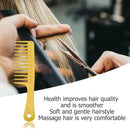 Wide Tooth Plastic Handle Hair Comb Anti-Static Hairdressing Combs (Yellow)