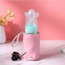 USB Travel Mug Baby Milk Warmer Heater Feeding Bottle Insulated Bag (Pink)
