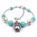 Top Lady jewelry turquoise bead owl pendants fashion popular girl bracelet