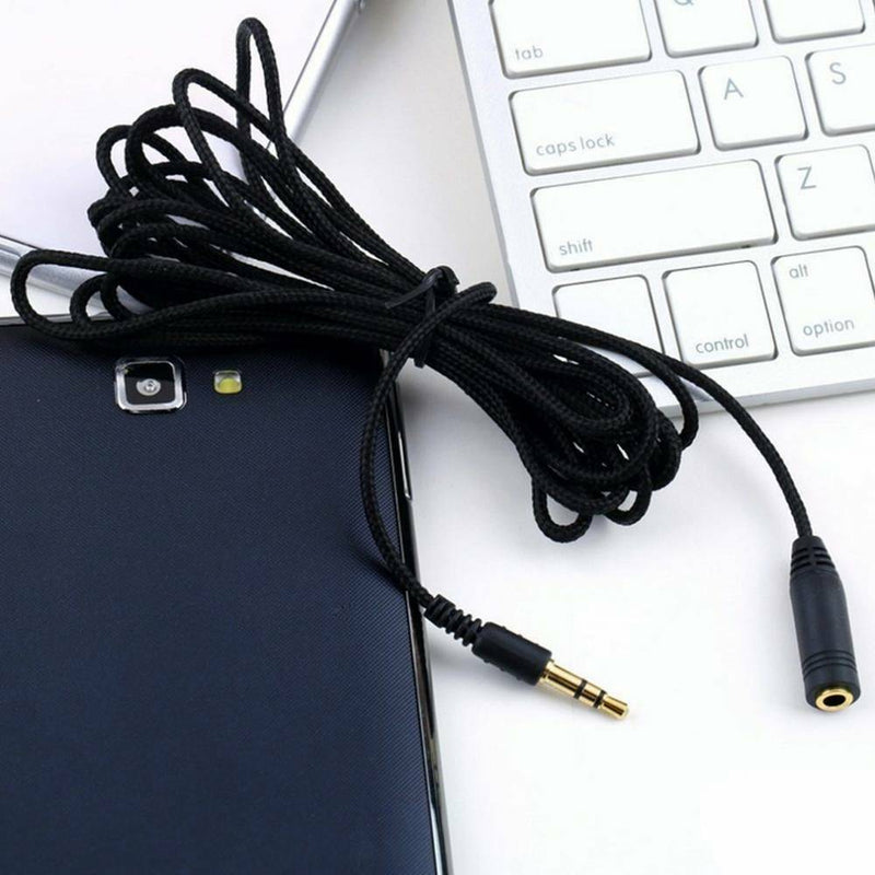 1.5M AUX Male to Male Cable Audio 3.5mm Headphone Stereo Extension Cord Black