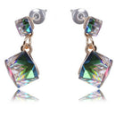 Crystal Rhinestone Earrings Zircon Stud Earrings Women Wedding Bridal Jewelry JR