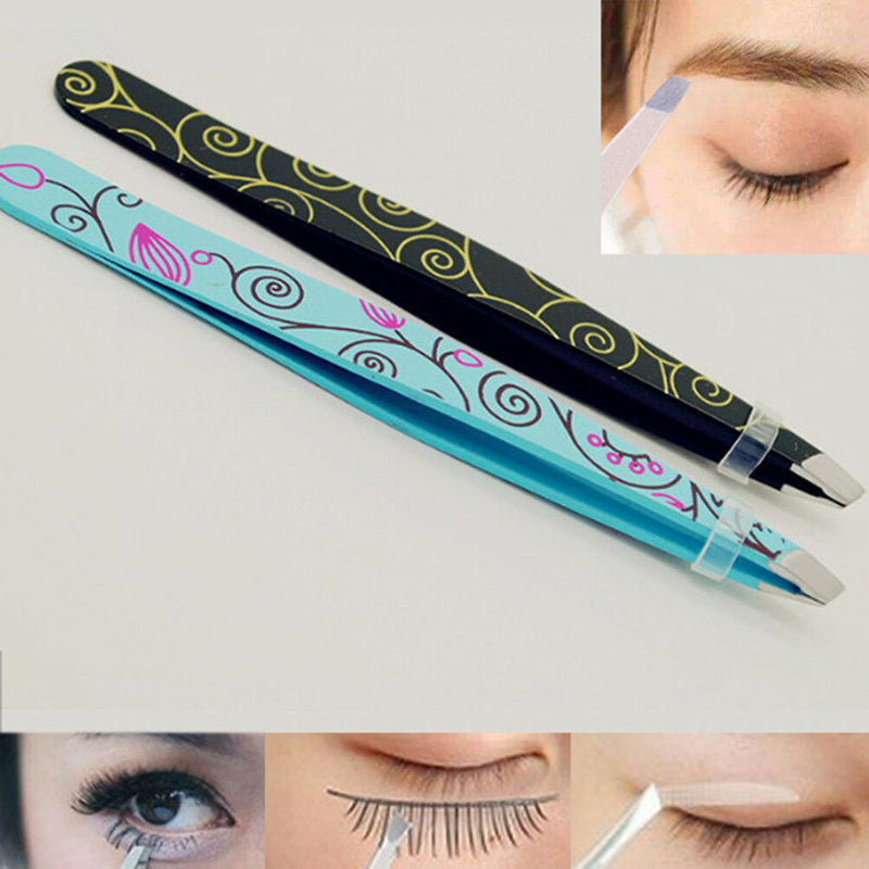 Professional eyebrow tweezers hair beauty slanted stainless steel tweezer B Bj