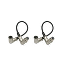2x Microphone Lead Mic Cable XLR Right Angle Male to Female Extension Cable