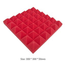 10x Soundproofing Foam Pads Polyurethane Studio Room Sound Treatment (Red)