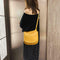 Pure Color Shoulder Handbags Leather Women Big Flap Crossbody Bags (Yellow) A