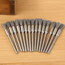 10pc 3mm Rotary Steel Wire Wheel Brush Cup Tool Shank for Drill Rust Welds